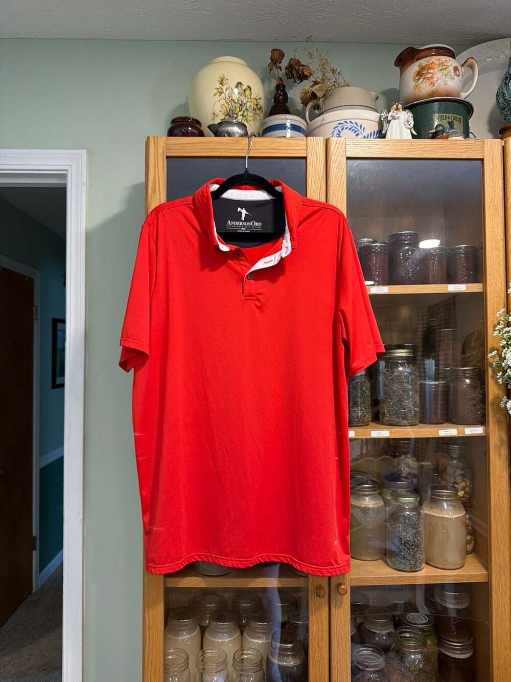 AndersonOrd Performance Golf Apparel Men's Red Short Sleeve Polo Shirt XL